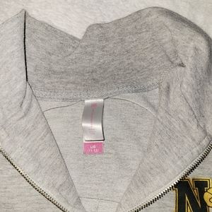 Gray Zip Crew neck